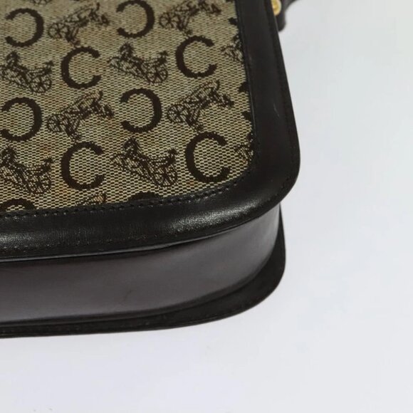 CELINE C Sulky Shoulder Bag Canvas Brown gold Auth - Picture 11 of 15